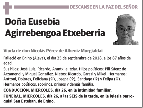 Eusebia Agirrebengoa Etxeberria