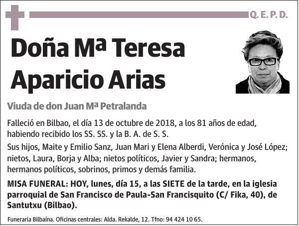 Mª Teresa Aparicio Arias