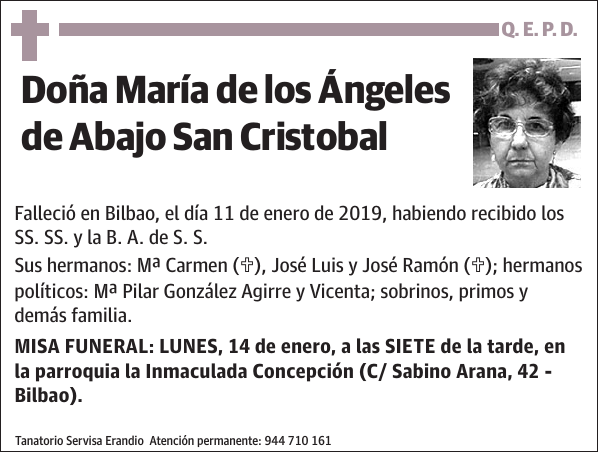 María de los Ángeles de Abajo San Cristobal