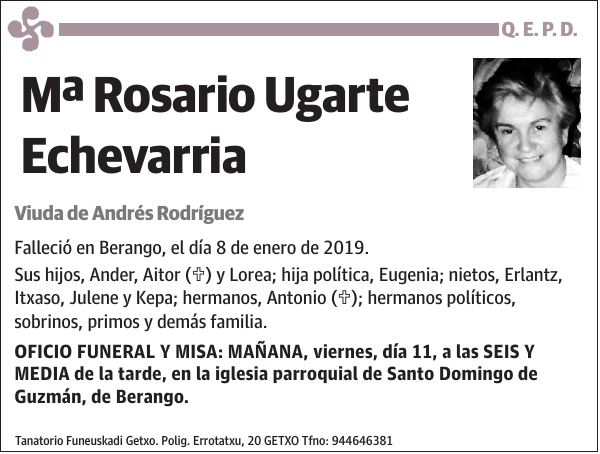 Mª Rosario Ugarte Echevarria