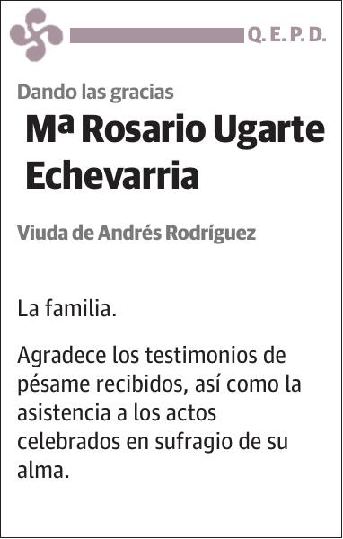 Mª Rosario Ugarte Echevarria