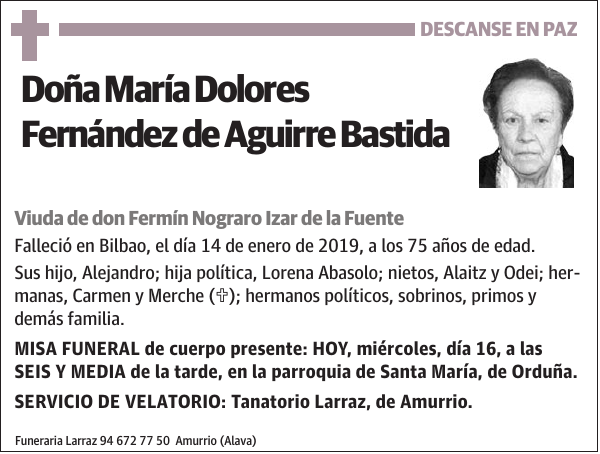 María Dolores Fernández de Aguirre Bastida