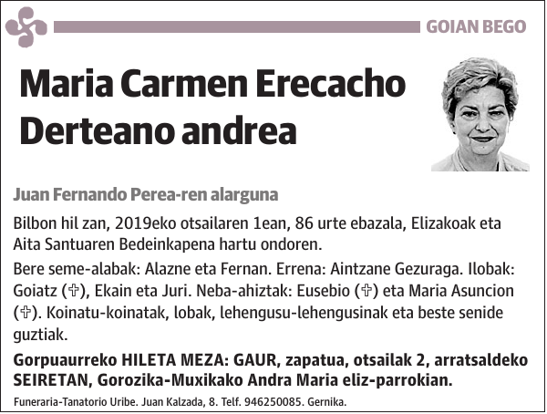 Maria Carmen Erecacho Derteano
