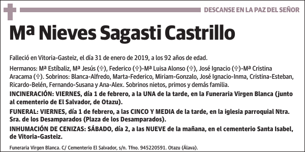 Mª Nieves Sagasti Castrillo
