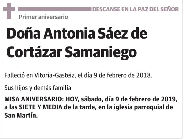 Antonia Sáez de Cortázar Samaniego