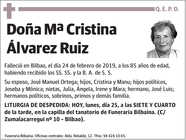 Mª Cristina Álvarez Ruiz