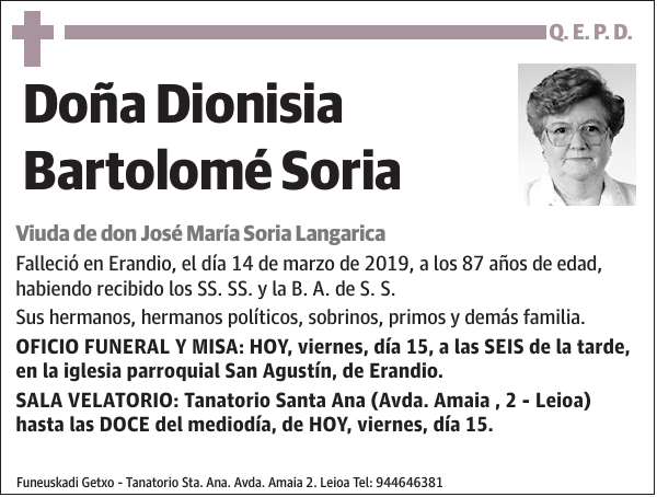 Dionisia Bartolomé Soria