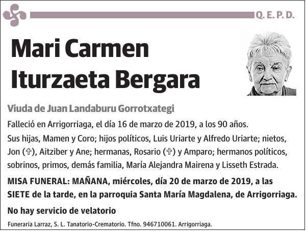 Mari Carmen Iturzaeta Bergara