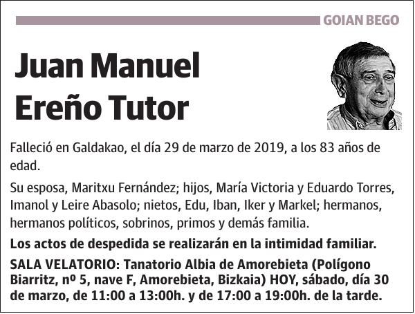 Juan Manuel Ereño Tutor