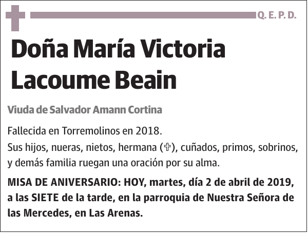 María Victoria Lacoume Beain