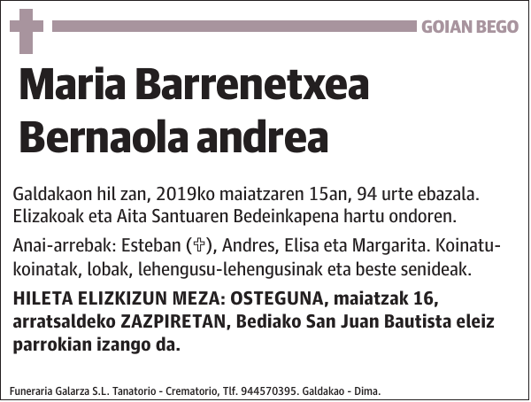 Maria Barrenetxea Bernaola