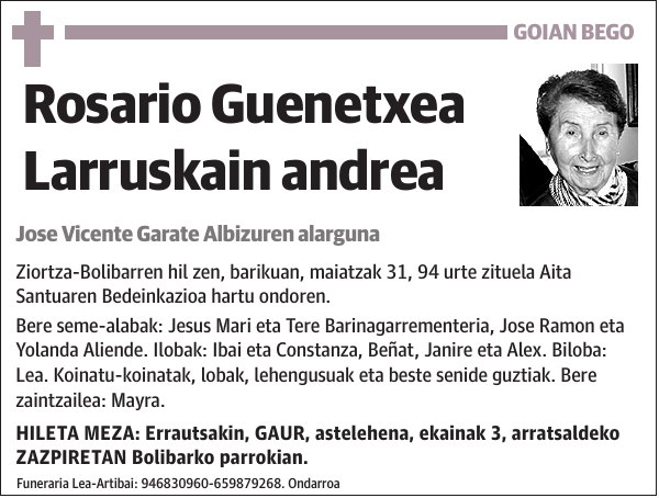 Rosario Guenetxea Larruskain