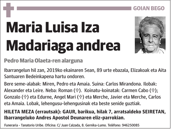 Maria Luisa Iza Madariaga