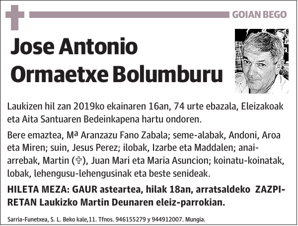 Jose Antonio Ormaetxe Bolumburu