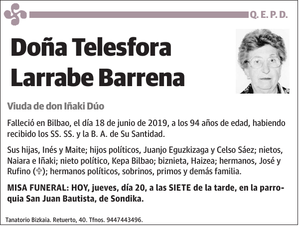 Telesfora Larrabe Barrena