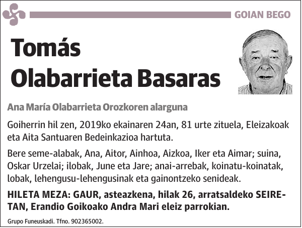 Tomás Olabarrieta Basaras Ana
