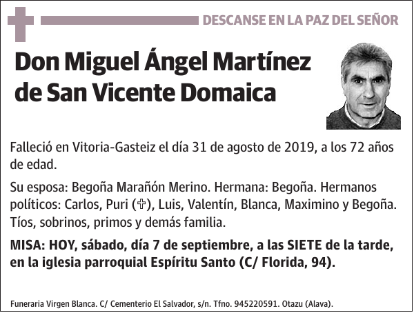 Miguel Ángel Martínez de San Vicente Domaica