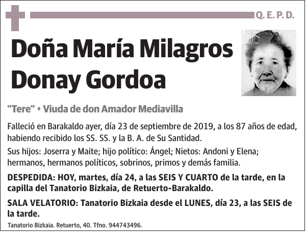 María Milagros Donay Gordoa 'Tere'