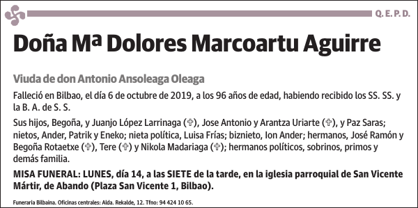 Mª Dolores Marcoartu Aguirre