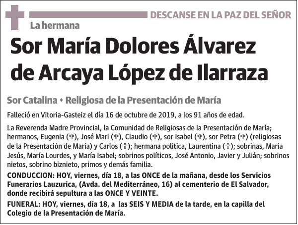 María Dolores Álvarez de Arcaya López de Ilarraza