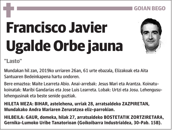 Francisco Javier Ugalde Orbe