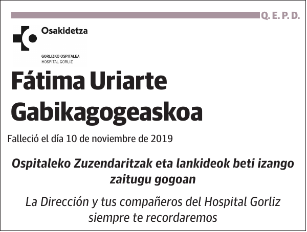 Fátima Uriarte Gabikagogeaskoa