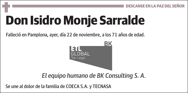 Isidro Monje Sarralde