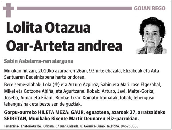 Lolita Otazua Oar-Arteta