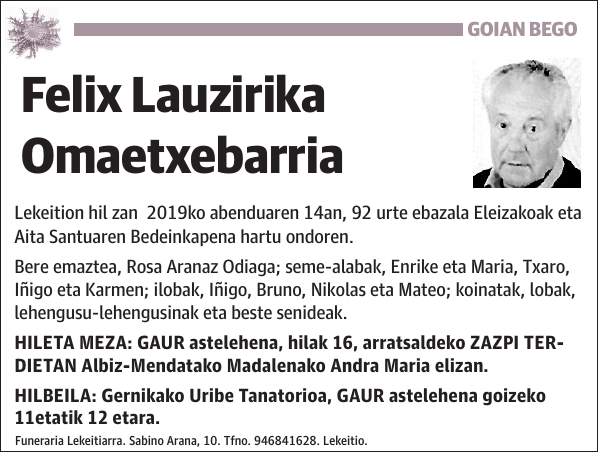 Felix Lauzirika Omaetxebarria