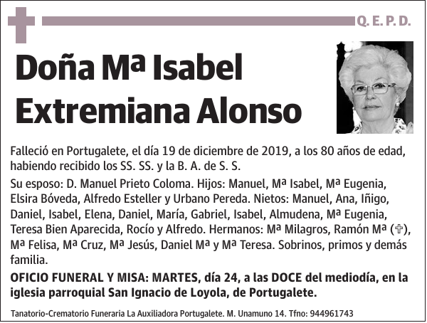 Mª Isabel Extremiana Alonso