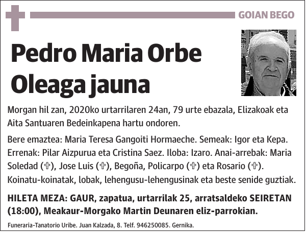 Pedro Maria Orbe Oleaga