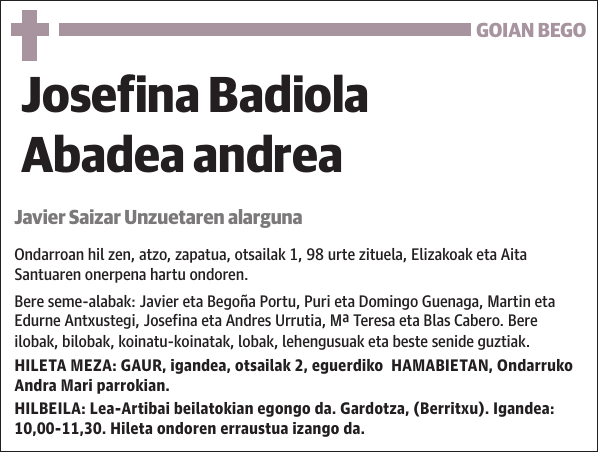 Josefina Badiola Abadea