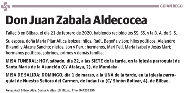 Juan Zabala Aldecocea