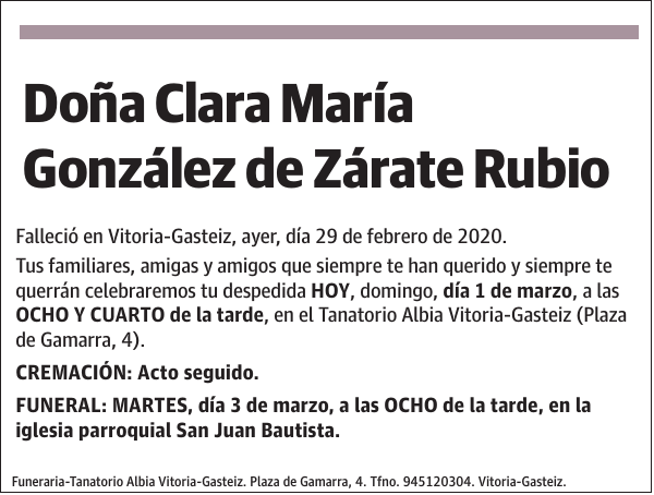Clara María González de Zárate Rubio