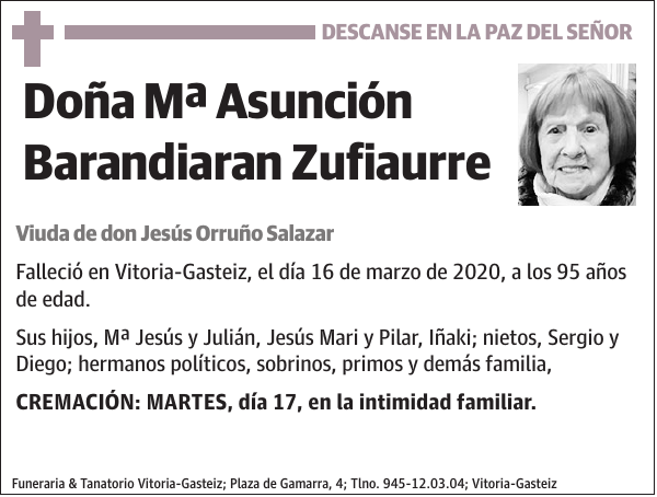 Mª Asunción Barandiaran Zufiaurre
