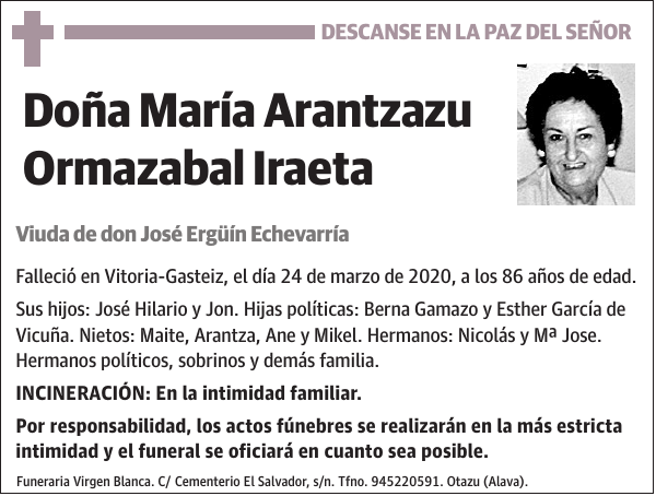 María Arantzazu Ormazabal Iraeta