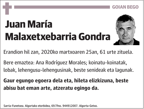 Juan María Malaxetxebarria Gondra