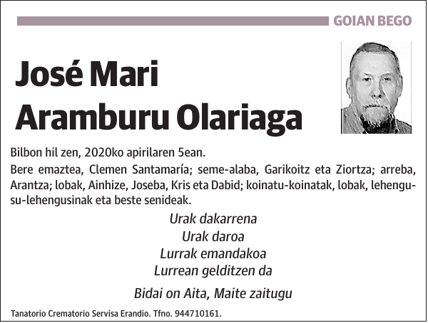 José Mari Aramburu Olariaga Bilbon