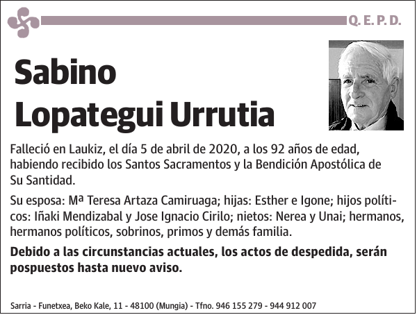 Sabino Lopategui Urrutia