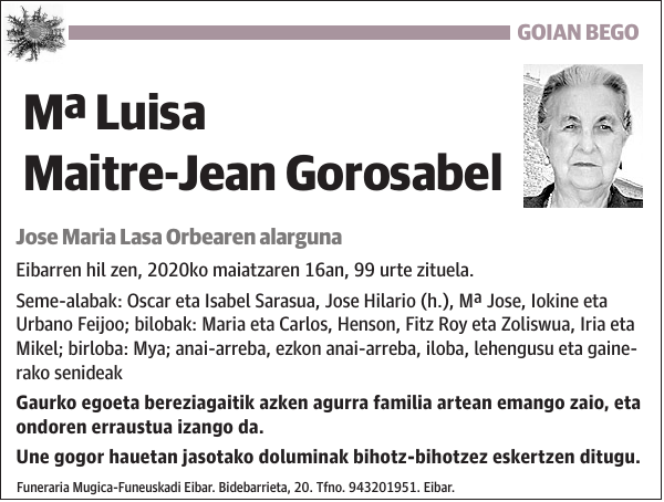 Mª Luisa Maitre-Jean Gorosabel
