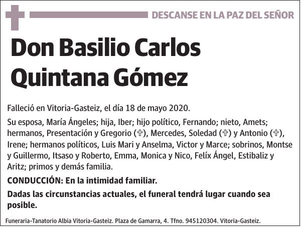 Basilio Carlos Quintana Gómez