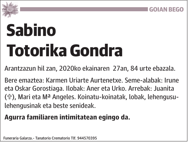Sabino Totorika Gondra