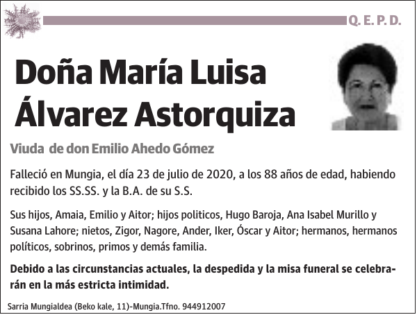 María Luisa Álvarez Astorquiza