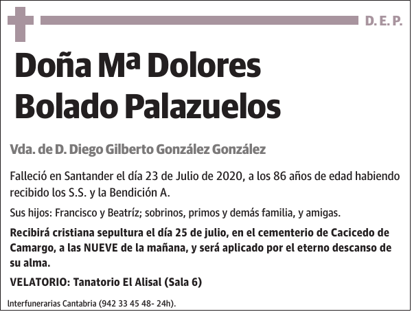 Mª Dolores Bolado Palazuelos