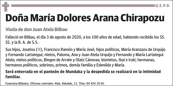 María Dolores Arana Chirapozu