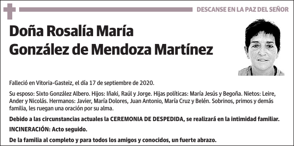 Rosalía María González de Mendoza Martínez