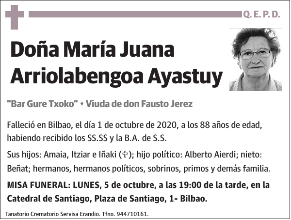 María Juana Arriolabengoa Ayastuy