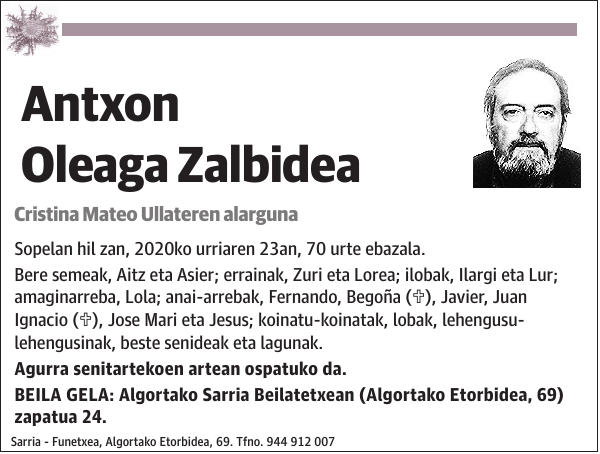 Antxon Oleaga Zalbidea