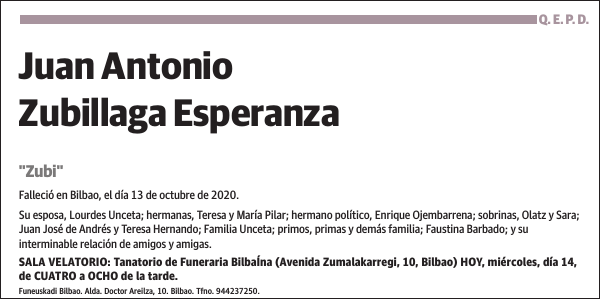 Juan Antonio Zubillaga Esperanza