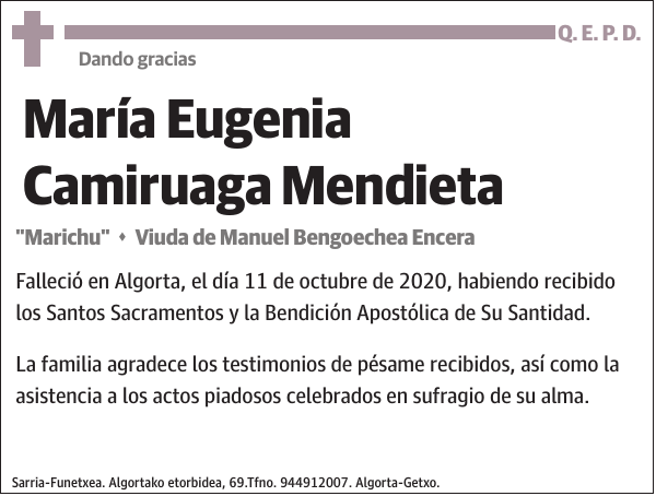 María Eugenia Camiruaga Mendieta